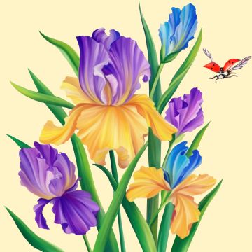 Салфетки (33х33) 3-сл Ирис (20) 1/15