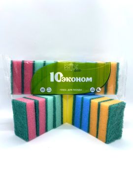Губка для посуды мини (10шт) 75х45х25мм Эконом 1/30