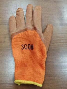 Перчатки спец зимние оранжевые коричневый облив 10/480