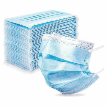 Маски медицинские комплект 50шт 3-х слойные одноразовые голубые СМЗ 1/50