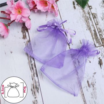 Подарочный мешок текстильный ОРГАНЗА фиолетовый 7х9см 1/100 