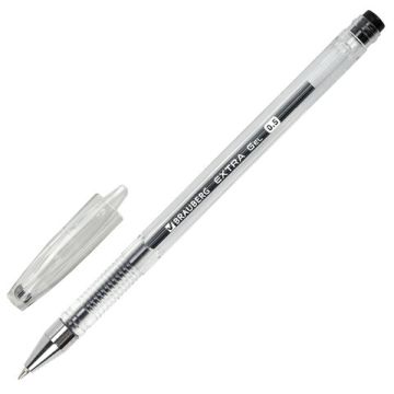 Ручка гелевая черная 0,5мм линия 0,35мм BRAUBERG EXTRA 1/12