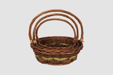 Корзина плетеная 32х34х32см коричневый темный плетеная ива S 1/1