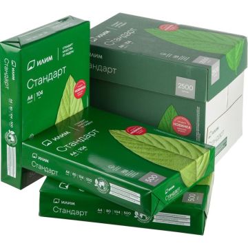 Бумага А4 500л 80г/м2 офисная белизна 146% белая Илим Стандарт 1/5