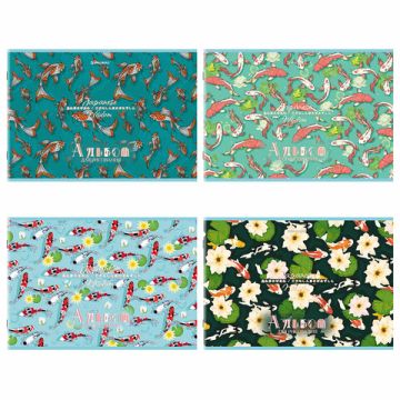 Альбом для рисования 24л А4 скоба Карпы Кои BRAUBERG 1/8/64