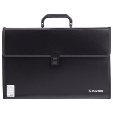 Папка-портфель BRAUBERG  390х260х40мм 3отд пластик, черный 1/10 