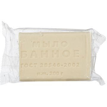 Мыло туалетное 200гр в прозрачной обертке Банное 1/40
