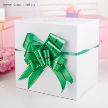 Бант-бабочка 4,5см Золотая полоса цвет зеленый 1/10/5000