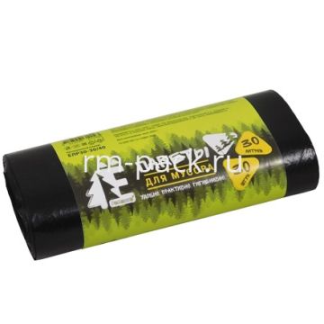 Мешок для мусора 30л рулон ПНД (48х58)-6 черные Эконом 2,9г Ё-Ромашка (30шт) 1/35 