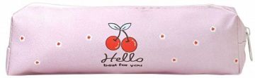 Пенал-тубус 19,5х4,5х0,45см на молнии текстиль Вишенки Creativiki 1/12/600