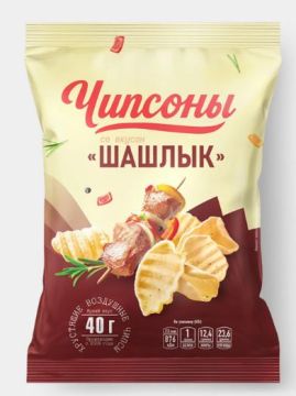 Продукты, Чипсоны чипсы со вкусом шашлыка 40 г 1/28