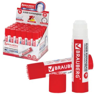 Клей-карандаш 09г BRAUBERG 1/30
