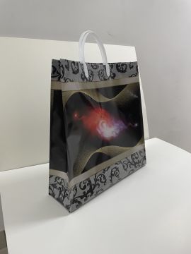 Пакет с пластмассовыми ручками (35х36+10) Блеск 10/50