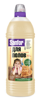 Средство жидкое 1л для мытья полов Санфор Ультра блеск Забота о доме 1/9