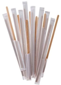 Одноразовый Размешиватель деревянный для кофе 14см в индивидуальной упак. А 250/8250