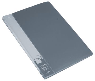Папка 30 вклад торц карман с бум встав серая 0,65мм 1/30
