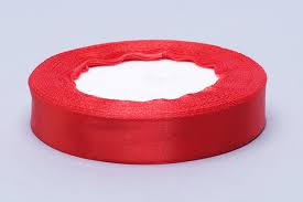 Лента атласная 15мм 25м красная 10/10