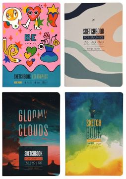 Блокнот-скетчбук 40л А5 сшивка 120г/м2 LOREX STITCH серия ARTIST ARDOUR 1/100