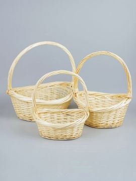 Корзина плетеная 37х28х37см выбеленная плетеная ива М 1/1