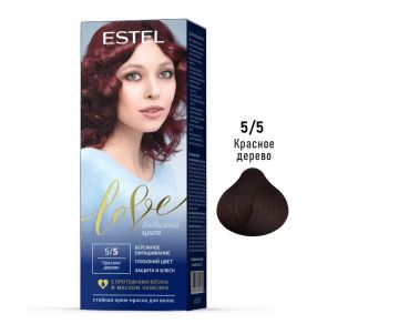 Краска крем для волос 50мл Стойкая тон 5/5 Красное дерево ESTEL LOVE 1/1