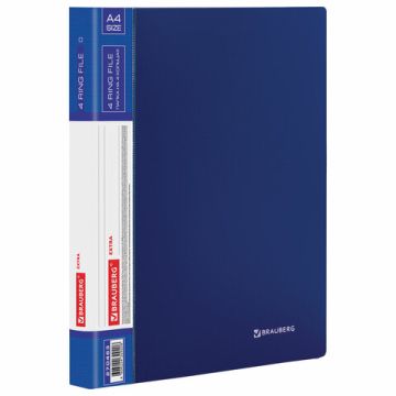 Папка на 4 кольцах EXTRA BRAUBERG 25мм синяя 0,7мм 1/30 