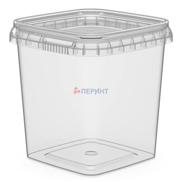 Банка квадратная 0,28л (77х77х81) б/кр прозрачная Перинт 992/496