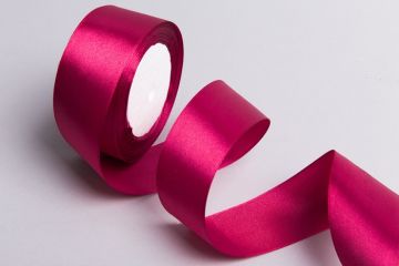 Лента атласная 50мм 25м бордовый 1/4