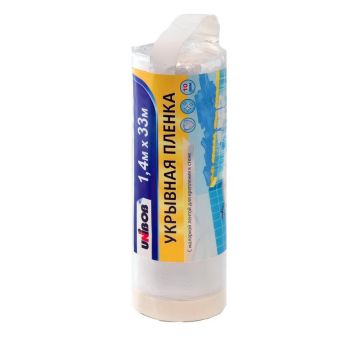 Пленка укрывная с малярной лентой (1,4х33) прозрачная UNIBOB 1/25