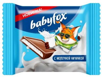 Продукты, Шоколад BabyFox молочный 12 г 1/100