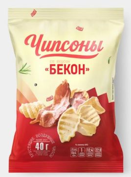 Продукты, Чипсоны чипсы со вкусом бекона 40 г 1/28