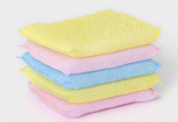 Губка для посуды (5шт) 120х85х10мм в оплетке Доляна 1/20/280 