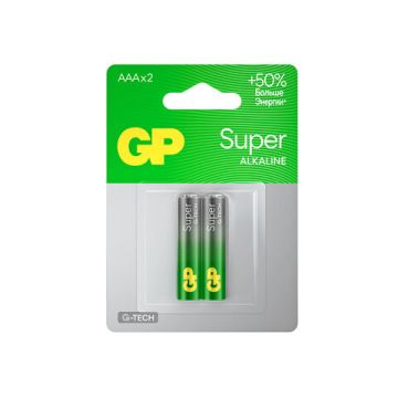 Элемент питания alkaline GP Super ААА (LR03 24А) (2шт) 1/10/80