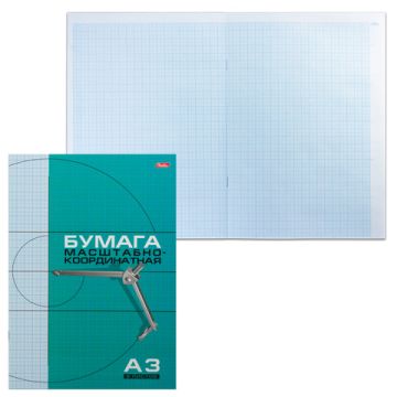 Бумага масштабно-координатная А3 8л голубая
