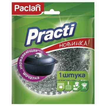 Мочалка для посуды металлическая большая 38г 40х95х95мм PACLAN