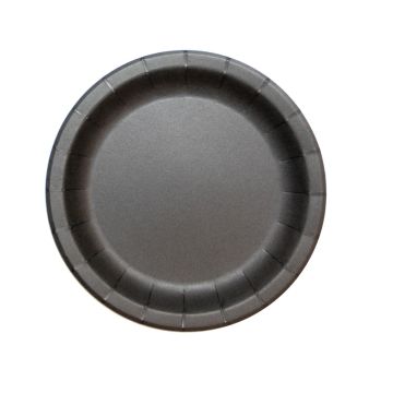 Тарелка картон d-230 черная с бортом Black ПС 50/500