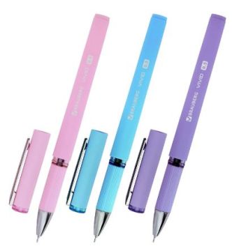 Ручка гелевая синяя 0,5мм линия 0,35мм BRAUBERG VIVID PASTEL 1/24