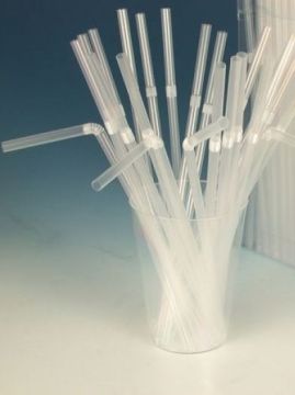 Трубочки для коктейля 210х5 с гофрой прозрачные (250шт) 1/48
