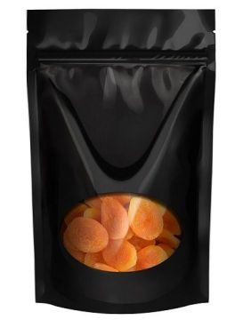 Пакет Zip-Lock Дой-Пак металл черный (13,5х20.0)+ (4,0+4,0) с овальным окном 50/400