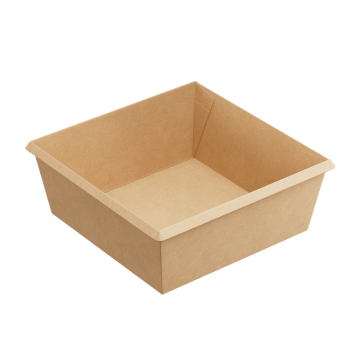 Контейнер салатник 1250мл 165х165х65мм крафт ламин OneClick 1EA (крышка 458020) 50/300 (клиент)