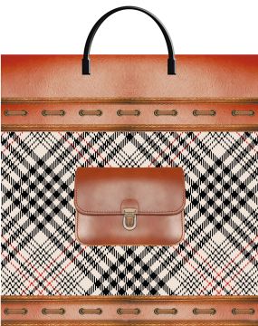 Пакет с пластмассовыми ручками (35х36+10) объемный Клетка черный 10/50