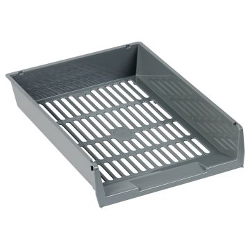 Лоток горизонтальный для бумаг 350х272х65мм серый СТАММ 1/6