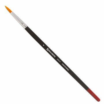 Кисть синтетика круглая №4 BRAUBERG 1/30