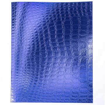 Тетрадь 48л А5 бумвинил клетка с полями METALLIC тиснение CROCO Синяя 1/100 