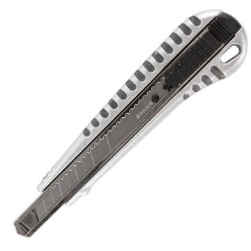 Нож канцелярский 9мм метал корпус автофиксатор Metallic BRAUBERG 1/24/288
