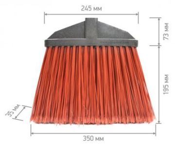 Метла синтетическая плоская 24х18,9см без черенка еврорезьба Гардена 1/1