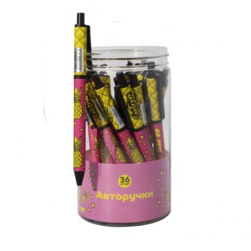 Ручка шариковая автомат синяя узел 0,7мм Ананас, а мы её...Centrum 1/36/864