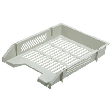 Лоток горизонтальный для бумаг 343х262х58мм серый BRAUBERG Office-Expert 1/20 