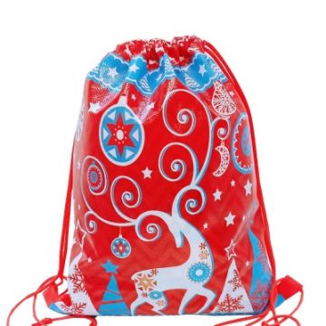 НГ Рюкзачок для подарков до 1800г (28х35) полиэстер Узорный 1/200