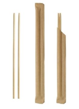 Палочки для суши 22см (100пар) бум.  упаковка крафт 1/24