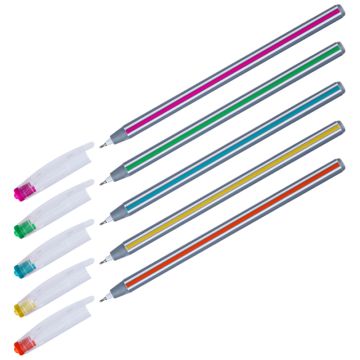 Ручка шариковая масляная синяя 0,6мм ассорти OfficeSpace Magic stripe 1/50